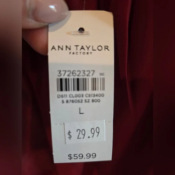 Ann Taylor Floral Ruffle Sleeve Blouse SizeL NWT - Picture 9 of 9